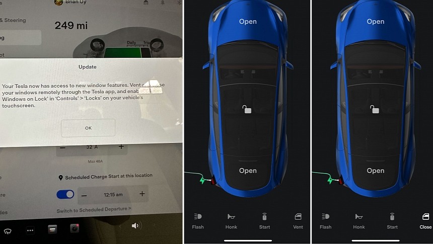 Tesla re-enables remote window functions for vehicles on 2023.2.12 software and later