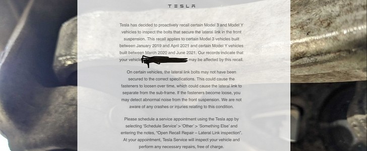 Reddit User Shares Tesla Email With Recall Information