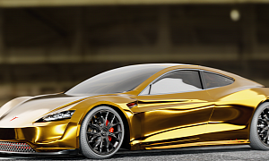 Tesla Roadster 2.0 Gets Rendered in Gold for a Sheik's Pleasure