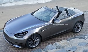 Tesla Roadster Rendered with Model 3 Features
