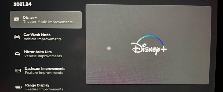 Tesla new 2021.24 software update includes Disney+ which can be accessed through the Tesla Theater app