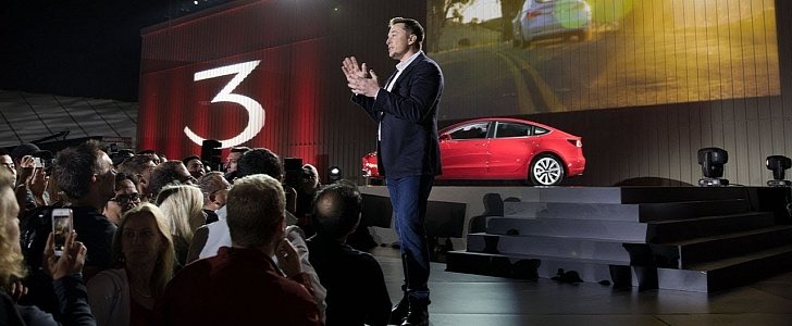 Elon Musk at Tesla Model 3 first deliveries event