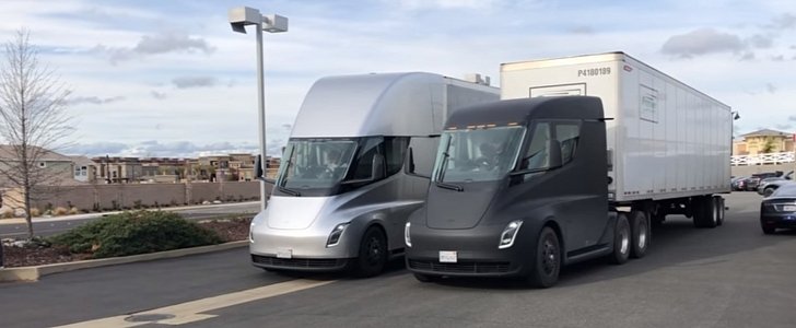 Tesla Semi with cargo trailer