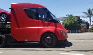 Tesla Semi Prototype Hauling Model Ys for Delivery Is Peak Tesla