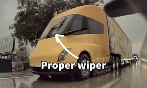 Tesla Semi Shows Off Wiper Working in the Rain, Might Be an Inspiration for the Cybertruck