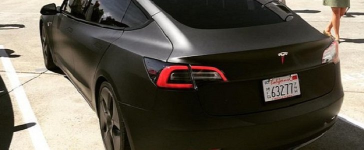 Matte black Tesla Model 3