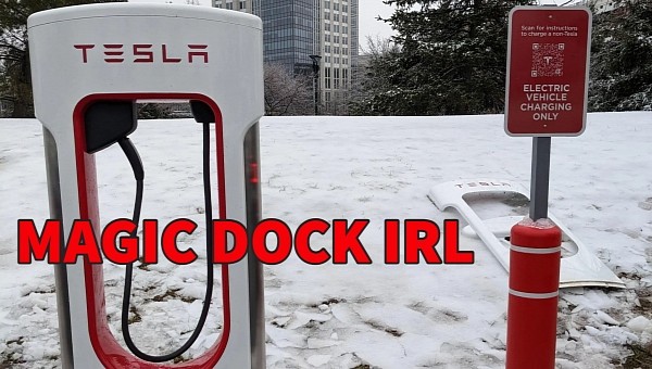 Tesla starts installing and testing Magic Docks on Superchargers in the U.S.