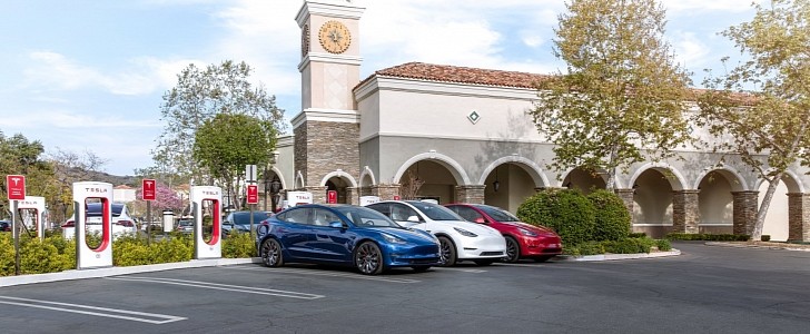 Tesla EVs Supercharging