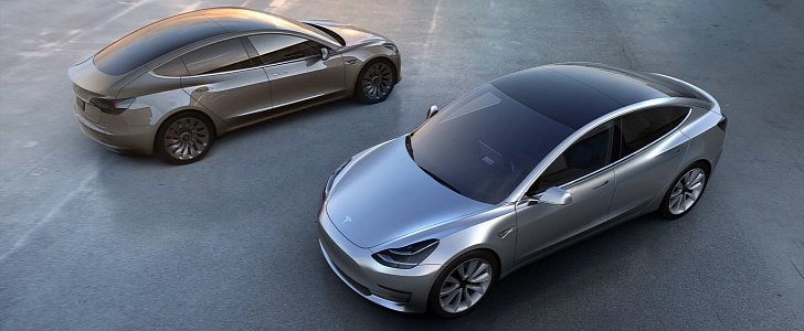 Tesla Model 3 color rendering