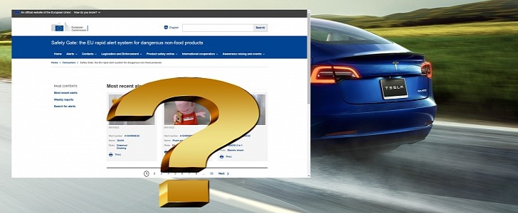 How many Tesla Model 3 and Model S are involved in the recall in Europe?