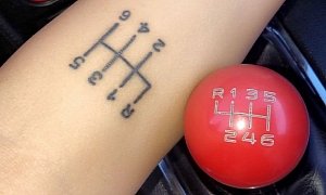 Texan Car Girl Gets "Six-Speed Manual" Tattoo, Matches Her Mustang