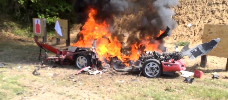 Corvette C4 Explodes after Viper owners shoot at it