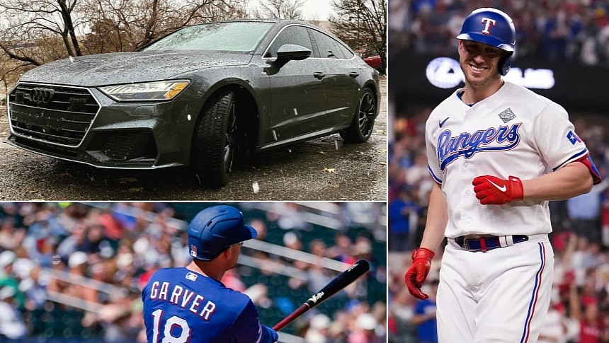 Texas Rangers player Mitch Garver and his Audi