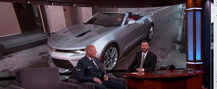 Spencer Stone receives Chevrolet Camaro convertible