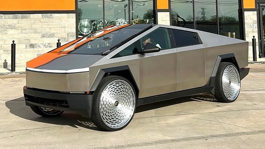 Tesla Cybertruck on 30-inch Forgiato wheels