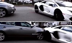 That's NOT How You Take a Left Turn: Lamborghini Aventador SVJ T-Boned by Kia Hatch