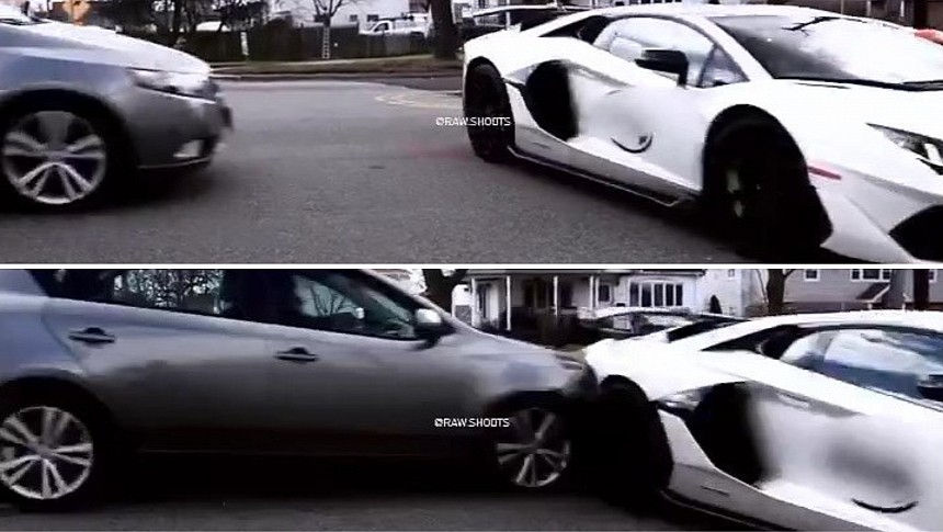 Lamborghini and Kia - Accident