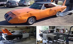 The 1970 Plymouth Superbird Wrecked by Hurricane Ian Is Slowly Coming Back to Life