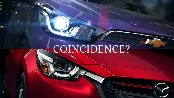 2016 Chevrolet Spark vs 2015 Mazda2 LED daytime running lights comparison