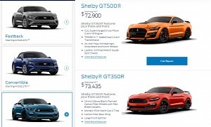 The 2020 Shelby GT500 Is More Expensive Than the GT350R, Configurator Goes Live