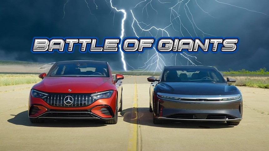 Battle of the Giants Between a Lucid Air Grand Touring and the 2023 Mercedes-AMG EQE