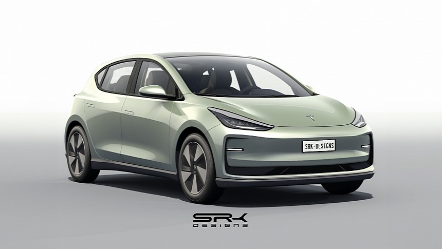 2025 Tesla Model 2 rendering by SRK Designs