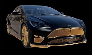 The 24K Gold-Plated Tesla Model S Plaid Is the Ultimate Flex, but Still Dumb