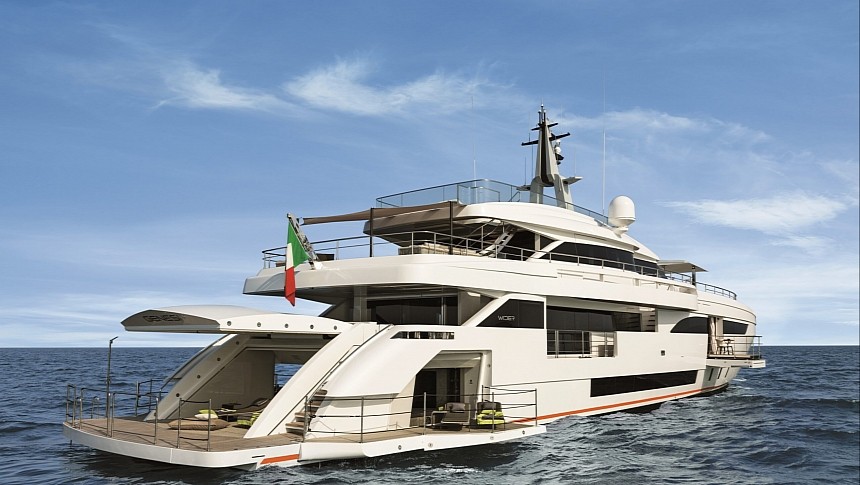 Bartali sports the first hybrid-electric propulsion system of a yacht this size