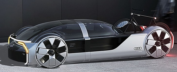 Audi Neo-Bauhaus is fully autonomous and electric, can carry your bike and let your escape traffic jams