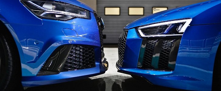 The Audi R8 V10 plus and RS6 performance Are Almost Kissing