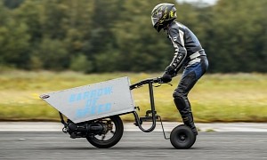 The Barrow of Speed Sets New World Record: 44.6 MPH on a Motorized Wheelbarrow
