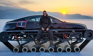 Bentley Converted Into Tank Sets New Speed Record in the Baikal Mile 2020