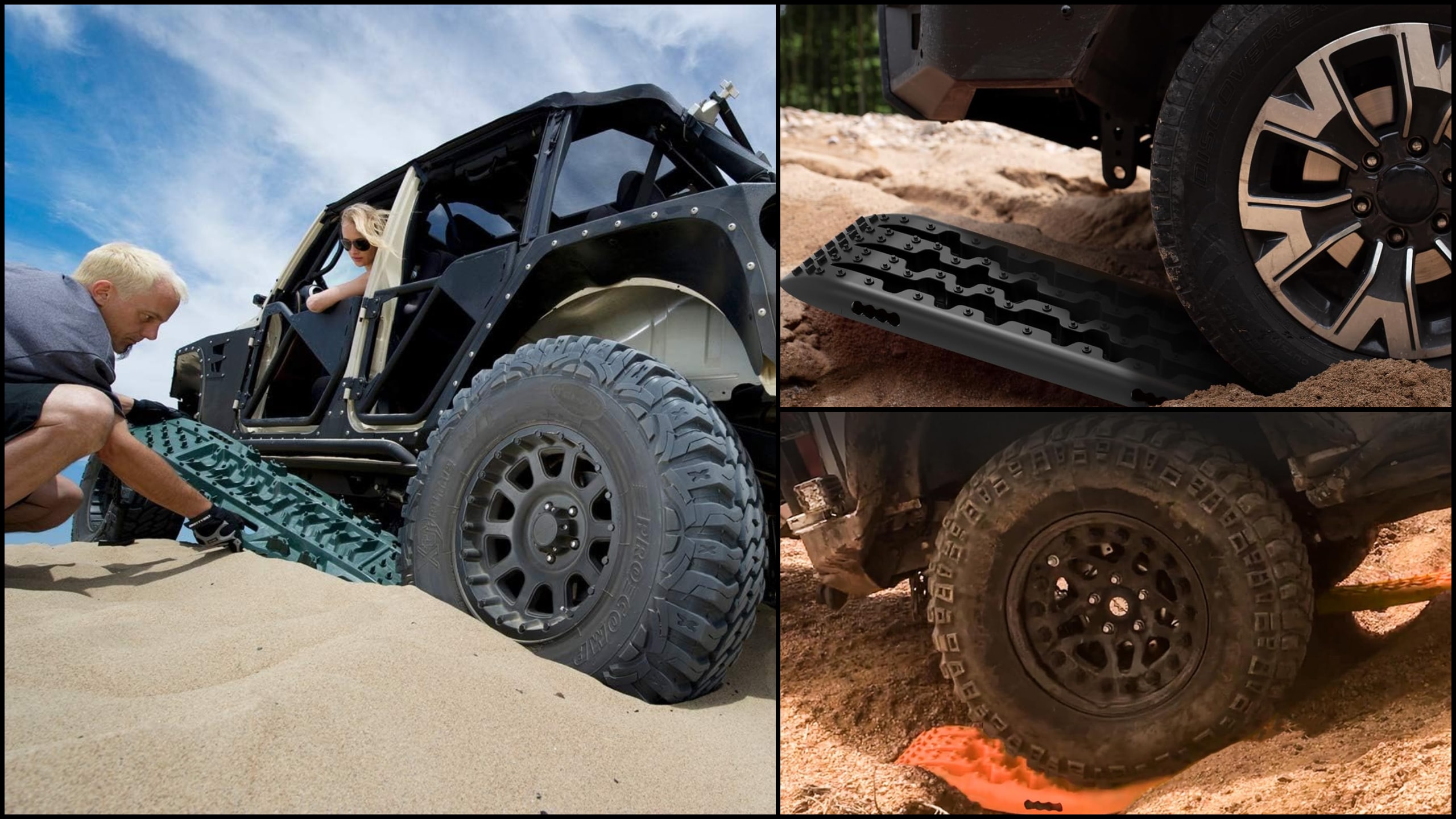 Tire Traction Mats Foldable, Portable Recovery Track Boards for Off Road  4X4