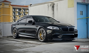 The Black Beauty: BMW F10 M5 on Velos Wheels