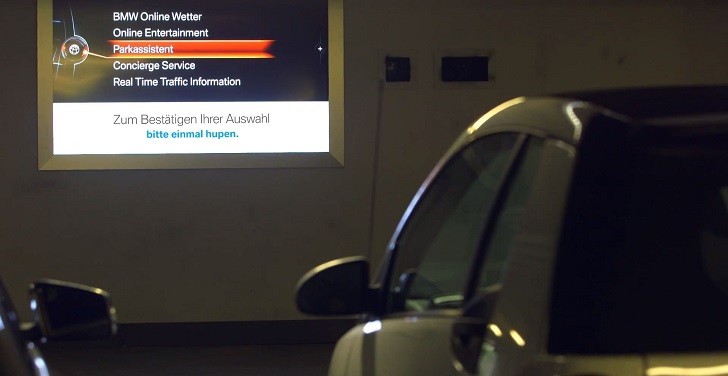 BMW ConnectedDrive Projected on a wall