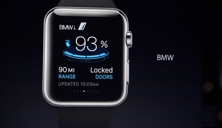 Apple Watch with BMW i App on it