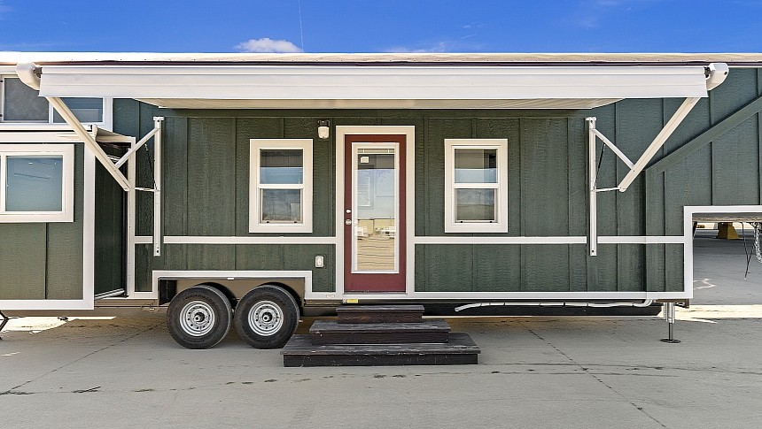 The Carpathian gooseneck tiny home with slide-outs