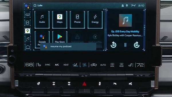 Custom Android Automotive UI built by Hummer
