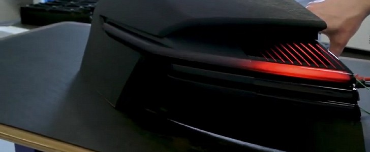 DeLorean EVolved taillights in an early design build