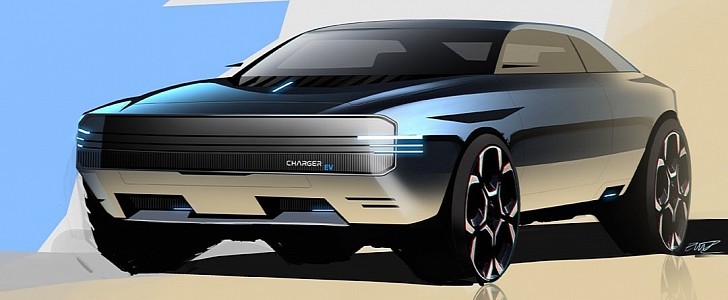 Dodge Charger EV rendering