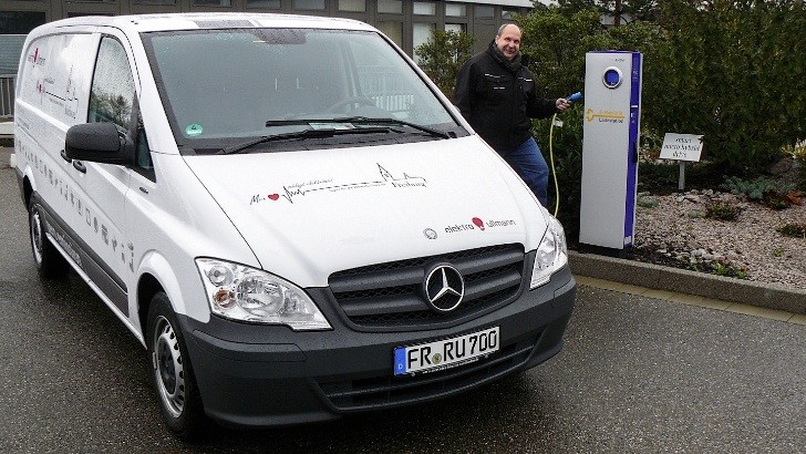 Reiner Ullmann With One of His Mercedes-Benz Vito E-Cell