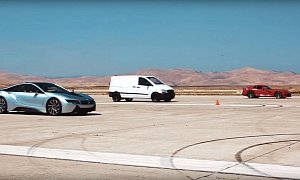 The Electric Van from Hell Is Back to Duel with a BMW i8 and a Dodge Viper