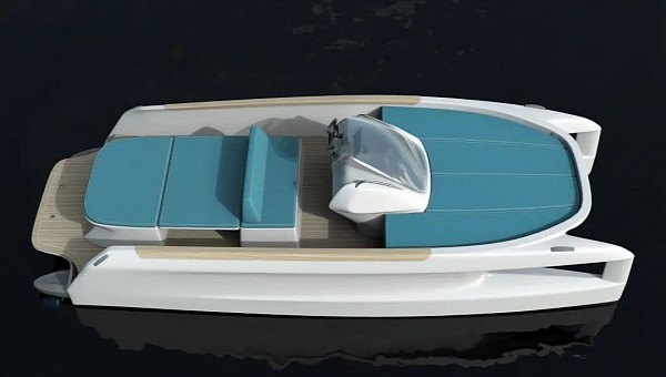 The Enea electric catamaran concept has an innovative hull for enhanced performance