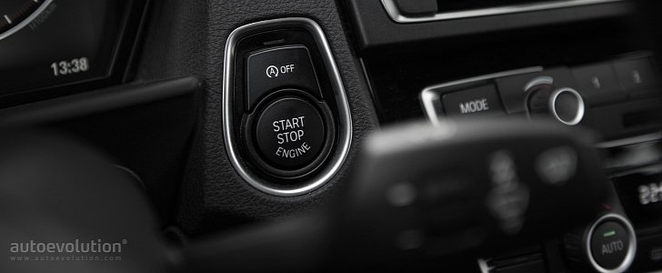 Engine start-stop button in a BMW 2 Series