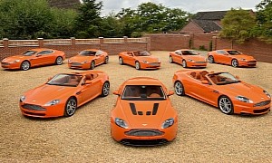 Aston Martin's Entire Lineup From 2010 Has Been Dipped in Orange