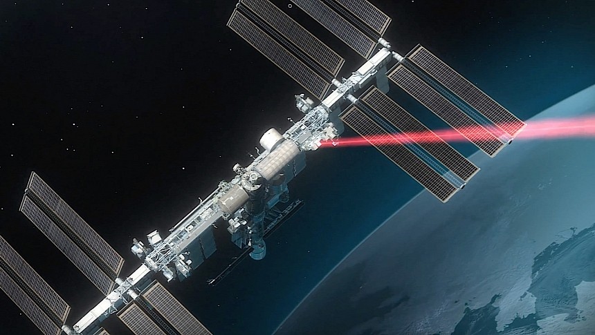 Rendering of the ISS firing comms laser 