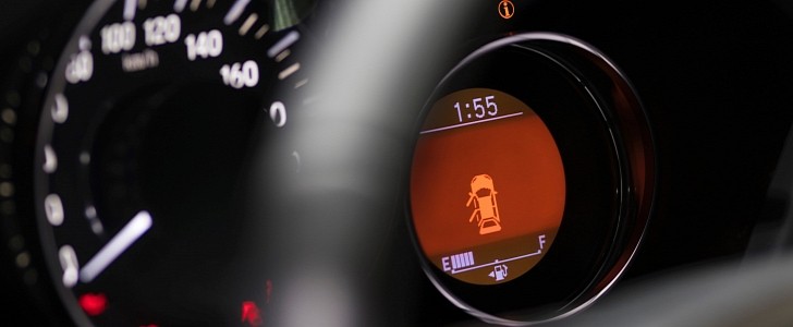 Car Dashboard with Focus on the Filler Cap Indicator Icon