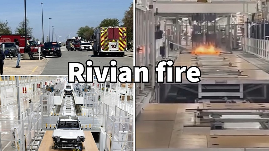 A fire broke out at Rivian's factory in Normal, Illinois