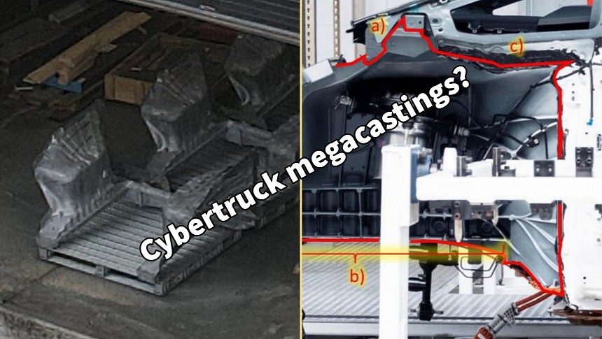 The first Cybertruck front megacastings were spotted at Giga Texas