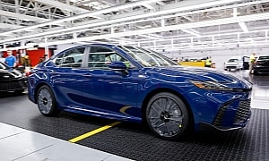 The First-Ever Ninth-Get Toyota Camry Rolls off the Production Line, It's Reservoir Blue